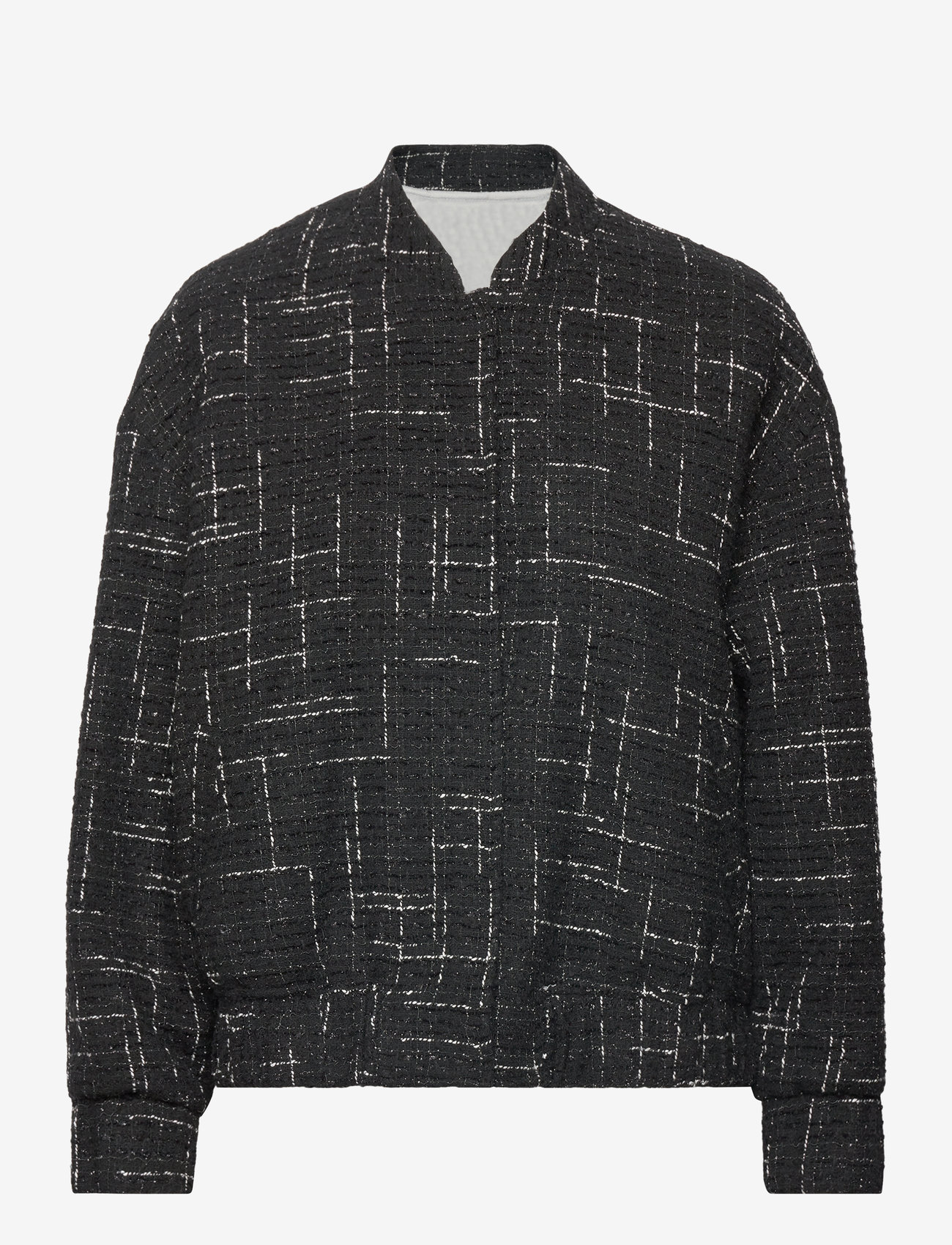 Mango - Tweed bomber jacket - forårsjakker - black - 0