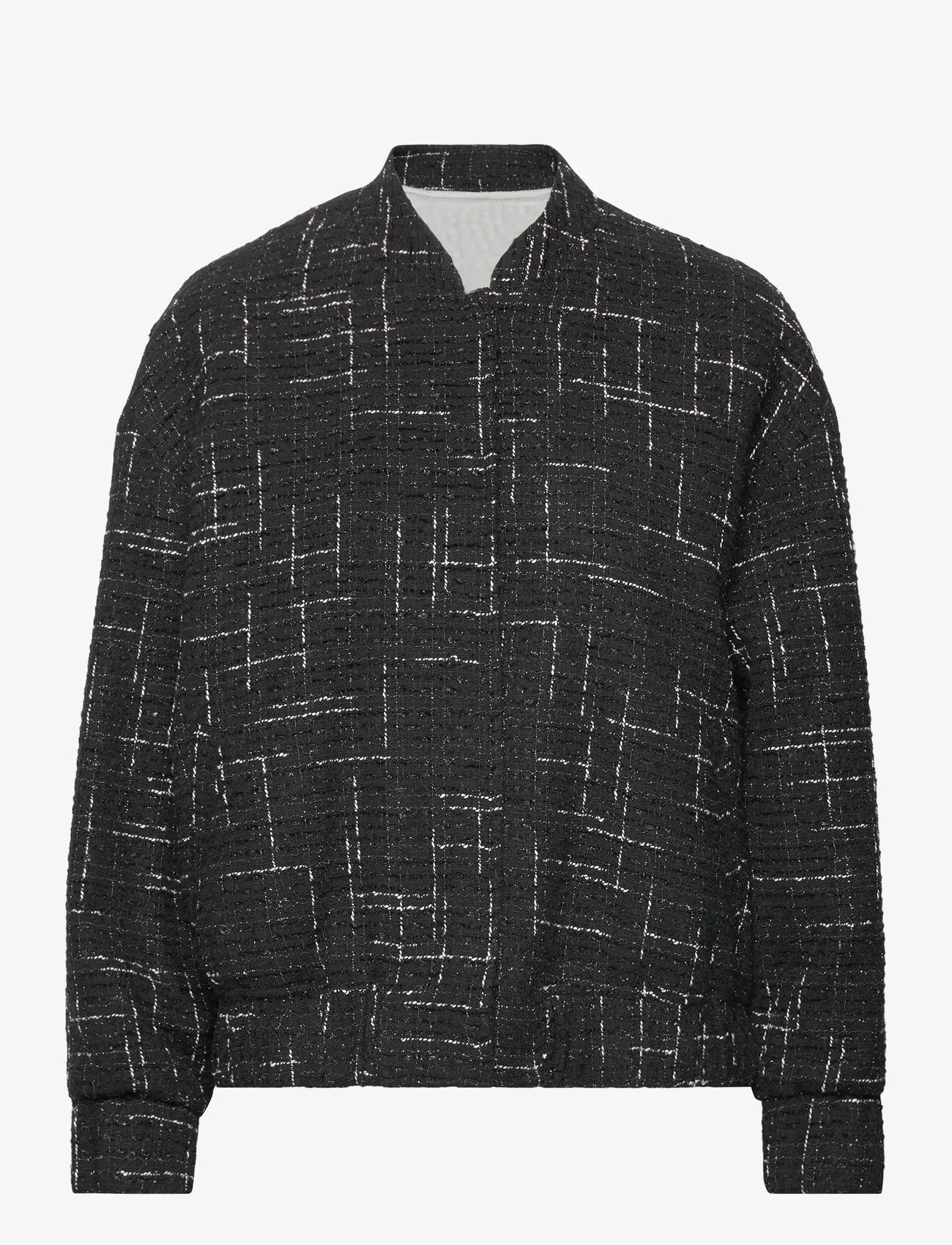 Mango - Tweed bomber jacket - forårsjakker - black - 0