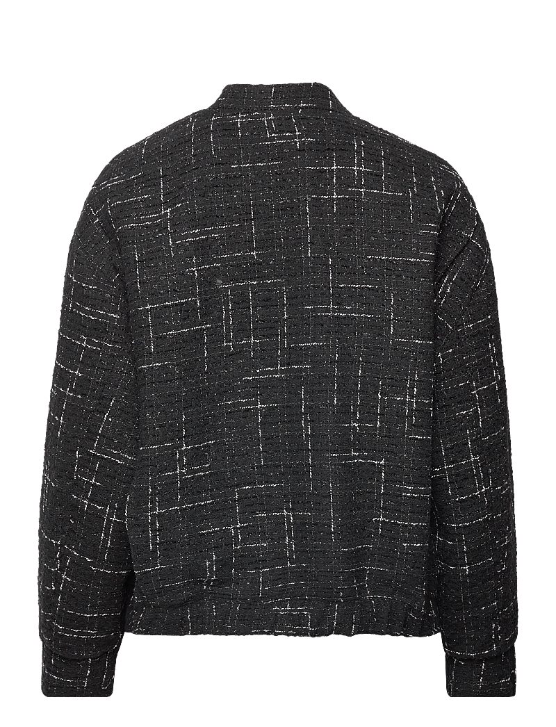 Mango - Tweed bomber jacket - forårsjakker - black - 1
