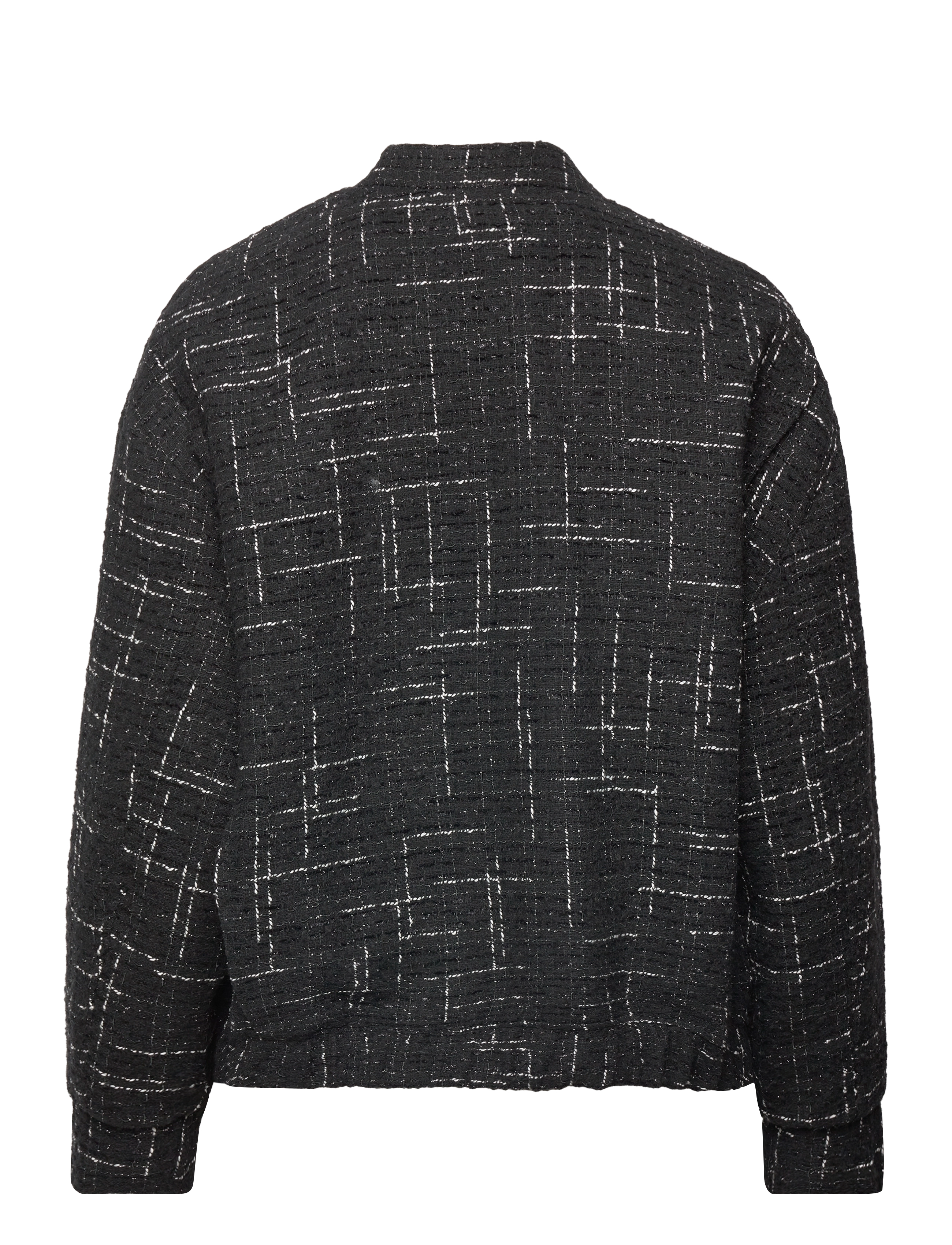 Mango - Tweed bomber jacket - frühlingsjacken - black - 1