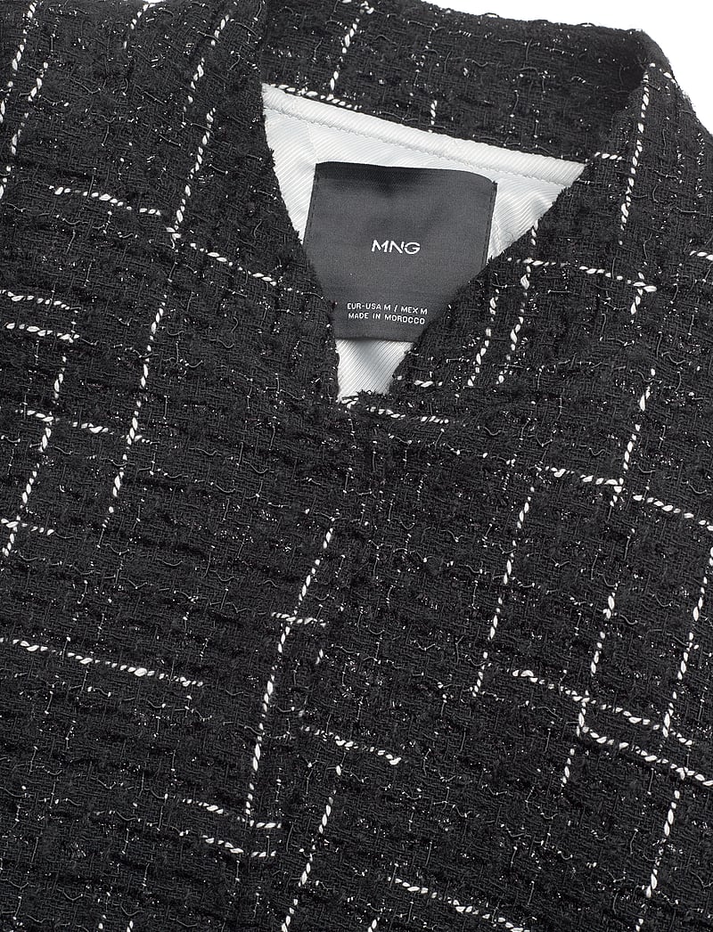 Mango - Tweed bomber jacket - forårsjakker - black - 2