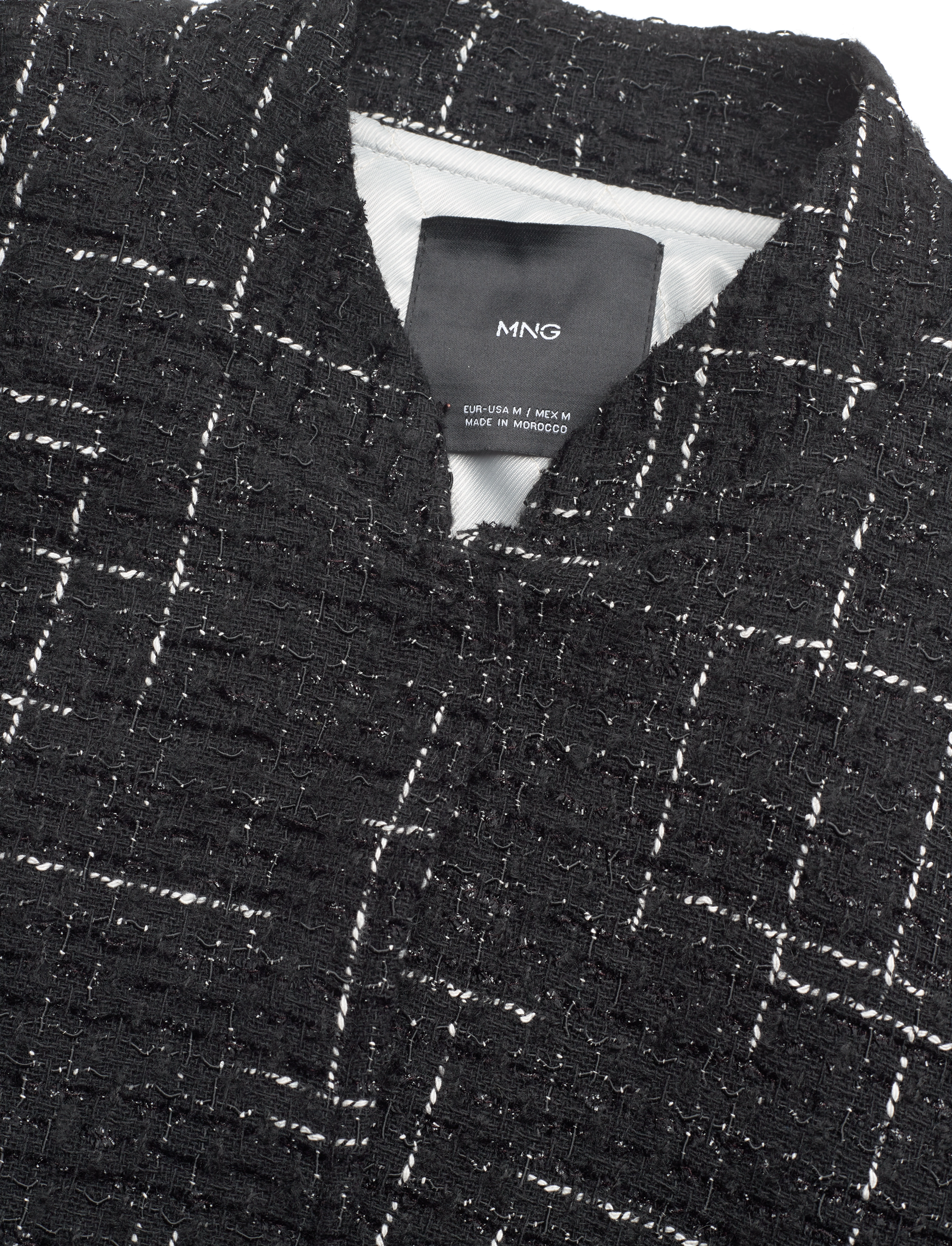 Mango - Tweed bomber jacket - frühlingsjacken - black - 2