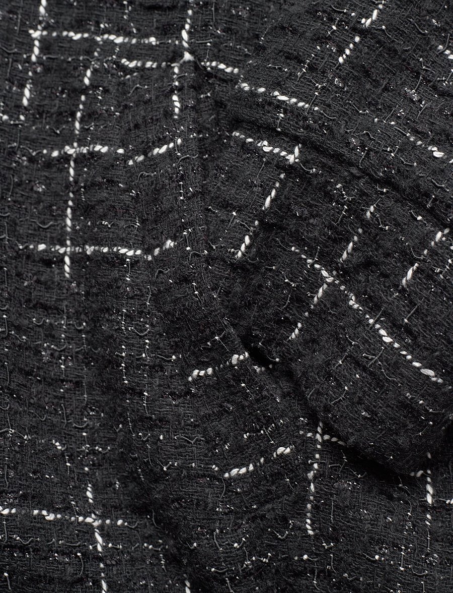 Mango - Tweed bomber jacket - vårjackor - black - 3