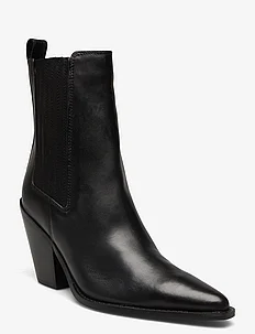Cowboy-style leather ankle boots, Mango