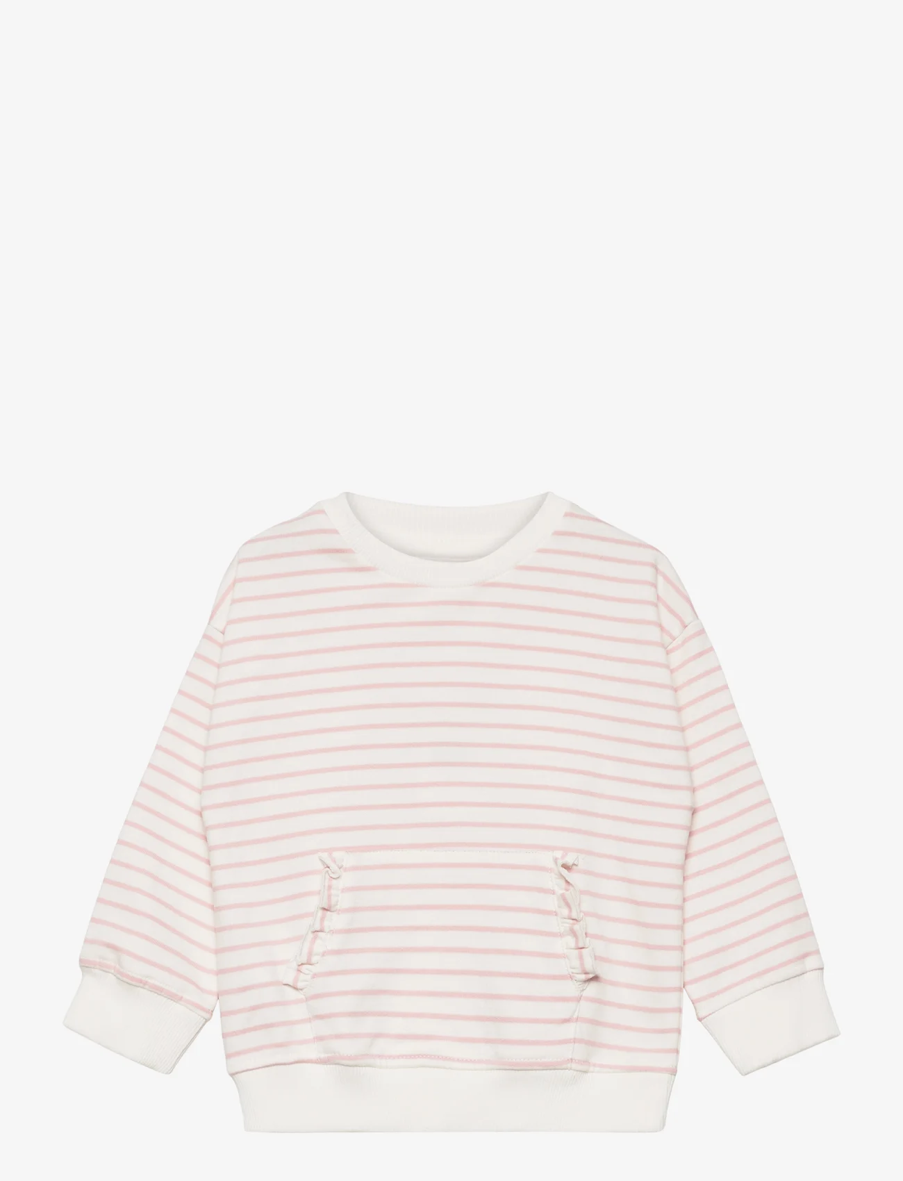 Mango - Striped cotton-blend sweatshirt - svetarit - pink - 0