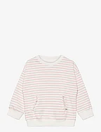 Striped cotton-blend sweatshirt - PINK