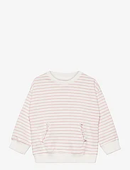 Mango - Striped cotton-blend sweatshirt - sweatshirts - pink - 0