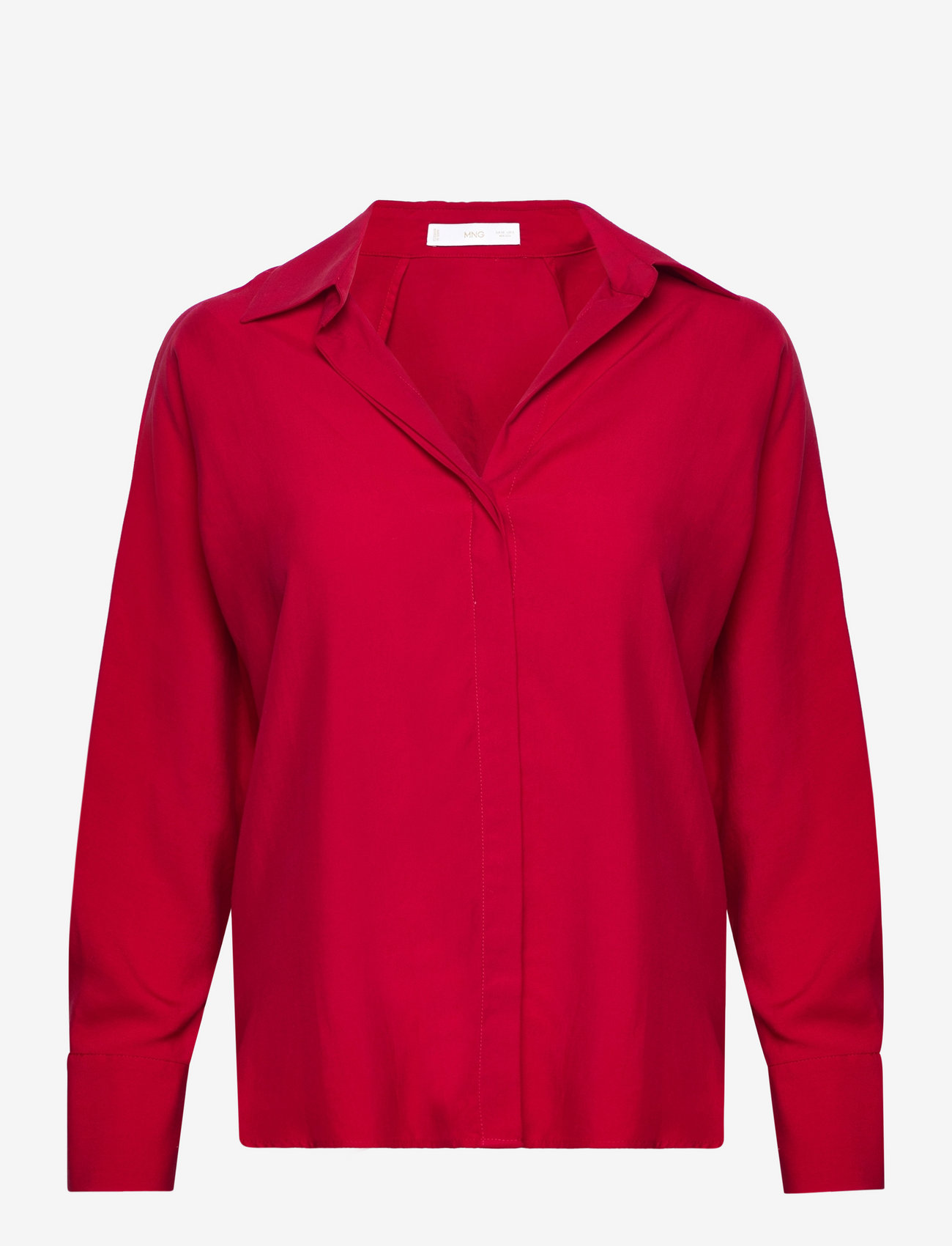 Mango - Lyocell fluid shirt - long-sleeved shirts - red - 0
