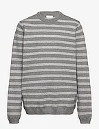 Striped knit sweater - GREY
