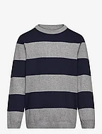 Striped knit sweater - NAVY