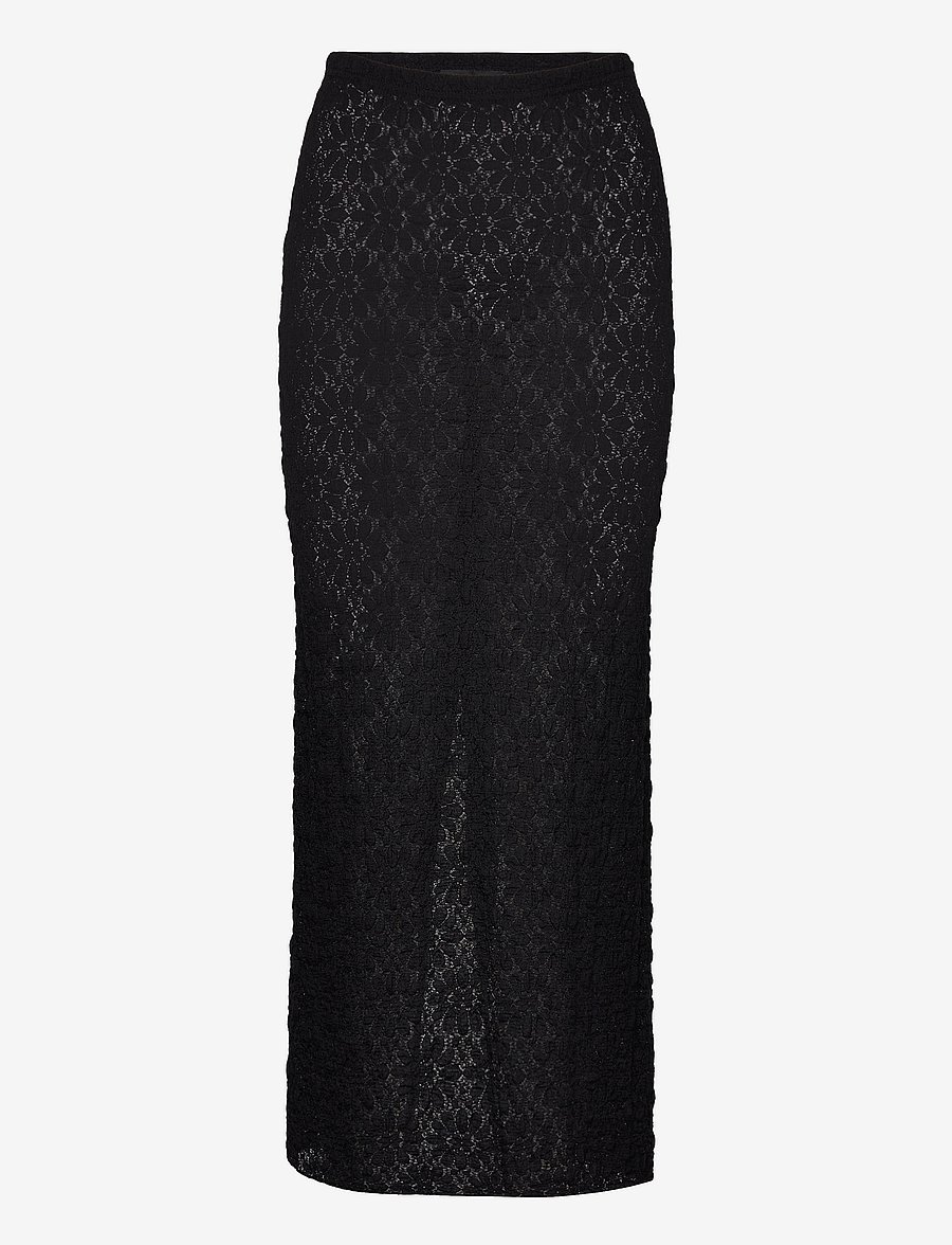 Mango - Open textured skirt - stickade kjolar - black - 0