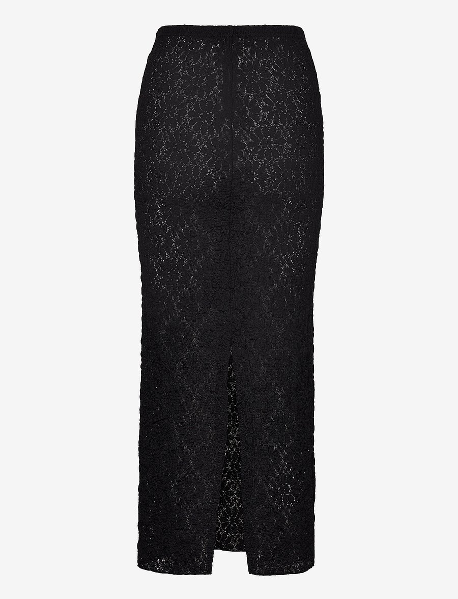 Mango - Open textured skirt - stickade kjolar - black - 1