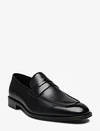 Aged-leather loafers - BLACK