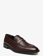 Aged-leather loafers - BROWN