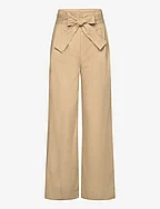 Paperbag trousers with belt - LIGHT BEIGE