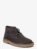 Lace-up leather boots - CHARCOAL