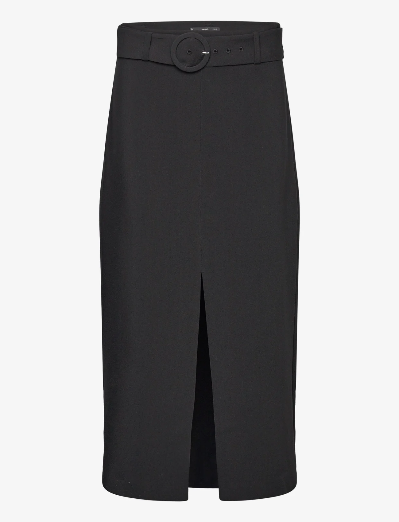 Mango - Skirt with slit and belt - laveste priser - black - 0