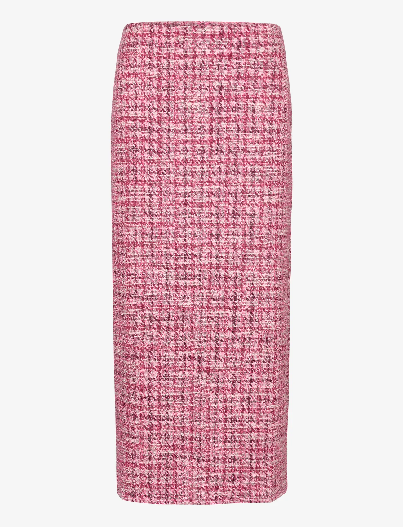 Mango - Houndstooth tweed skirt - midiskjørt - pink - 0