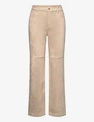 Mango - Suede trousers with seam detail - rette bukser - lt pastel grey - 0