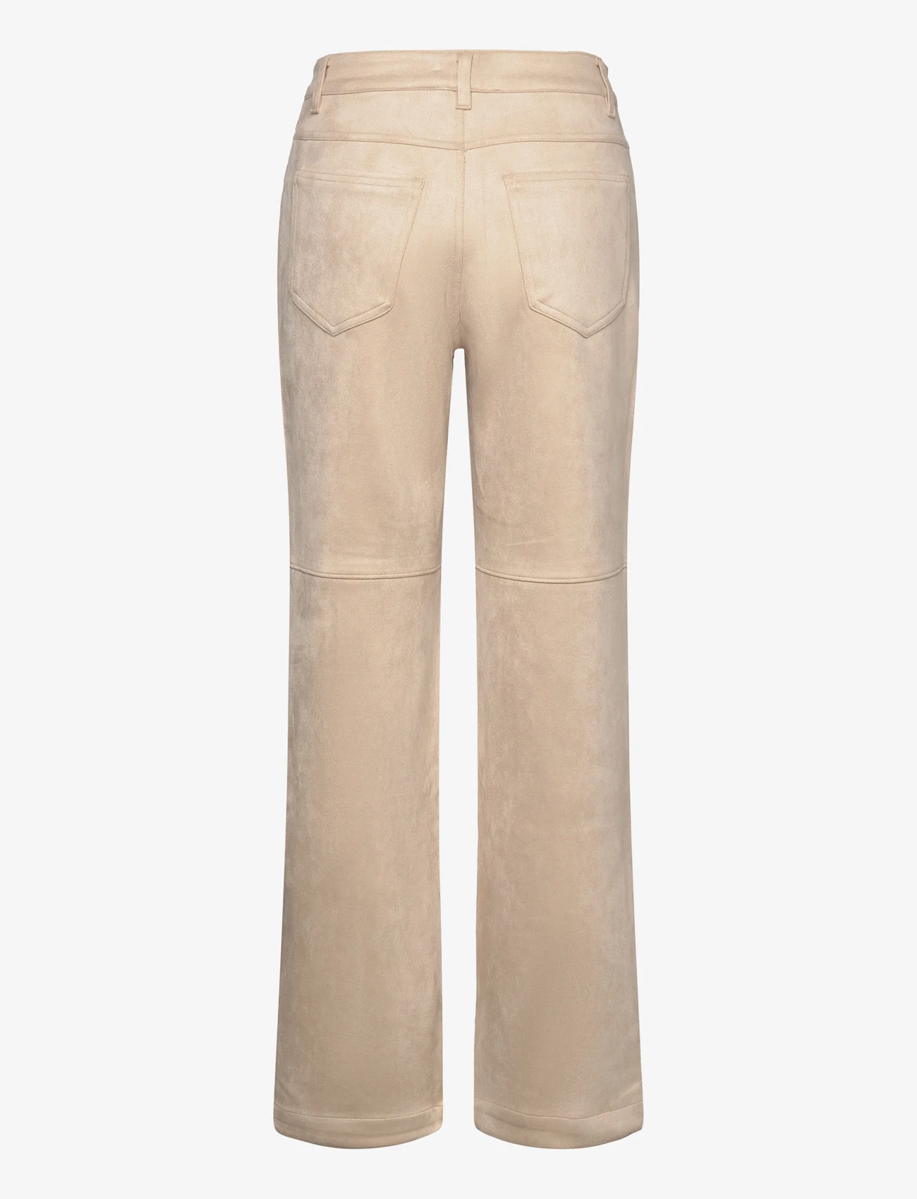 Mango - Suede trousers with seam detail - rette bukser - lt pastel grey - 1