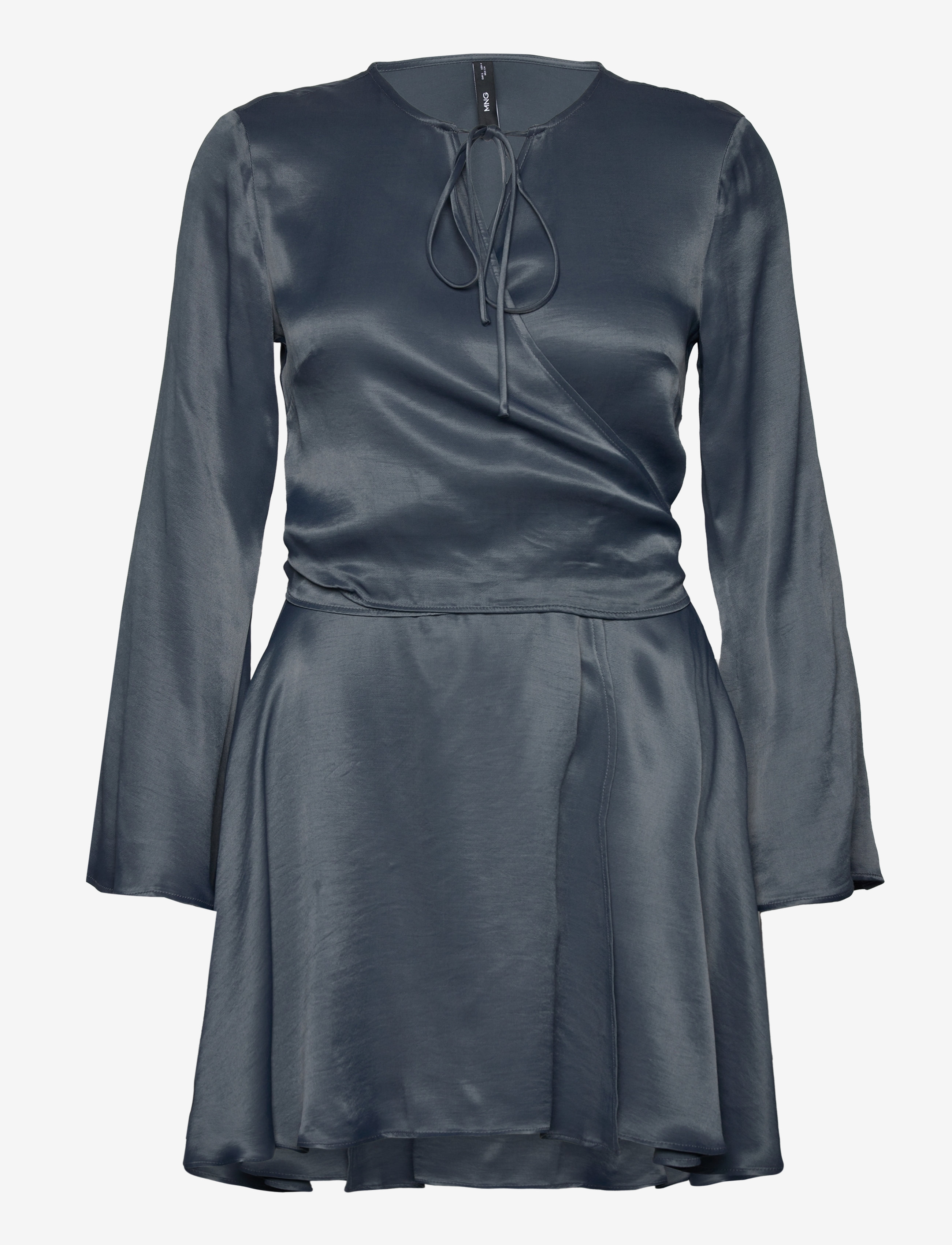 MANGO Wrapped Satin Kleid Blau - XS - Damen