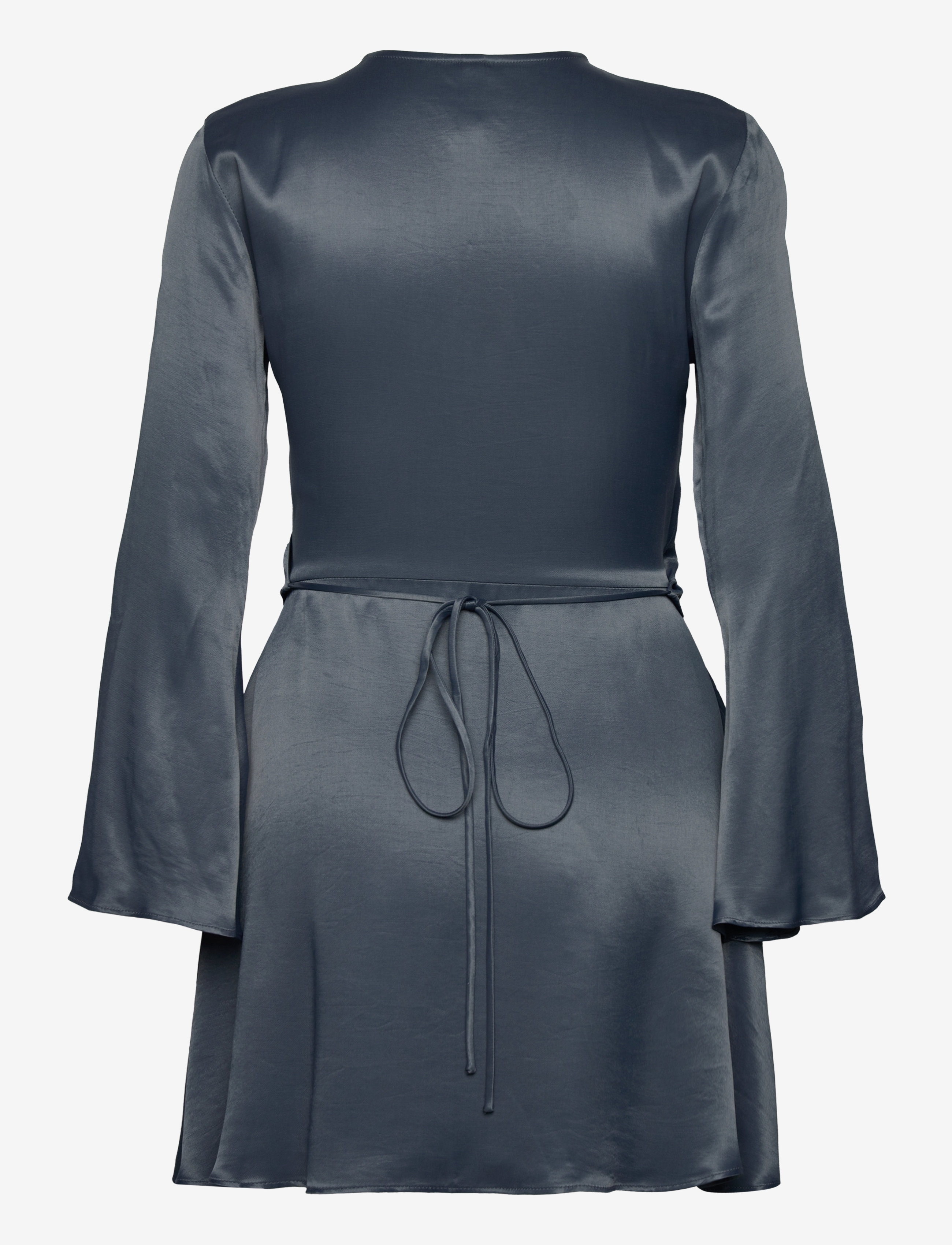 Mango - Wrapped satin dress - wickelkleider - dark blue - 1