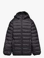 Hood quilted coat - BLACK