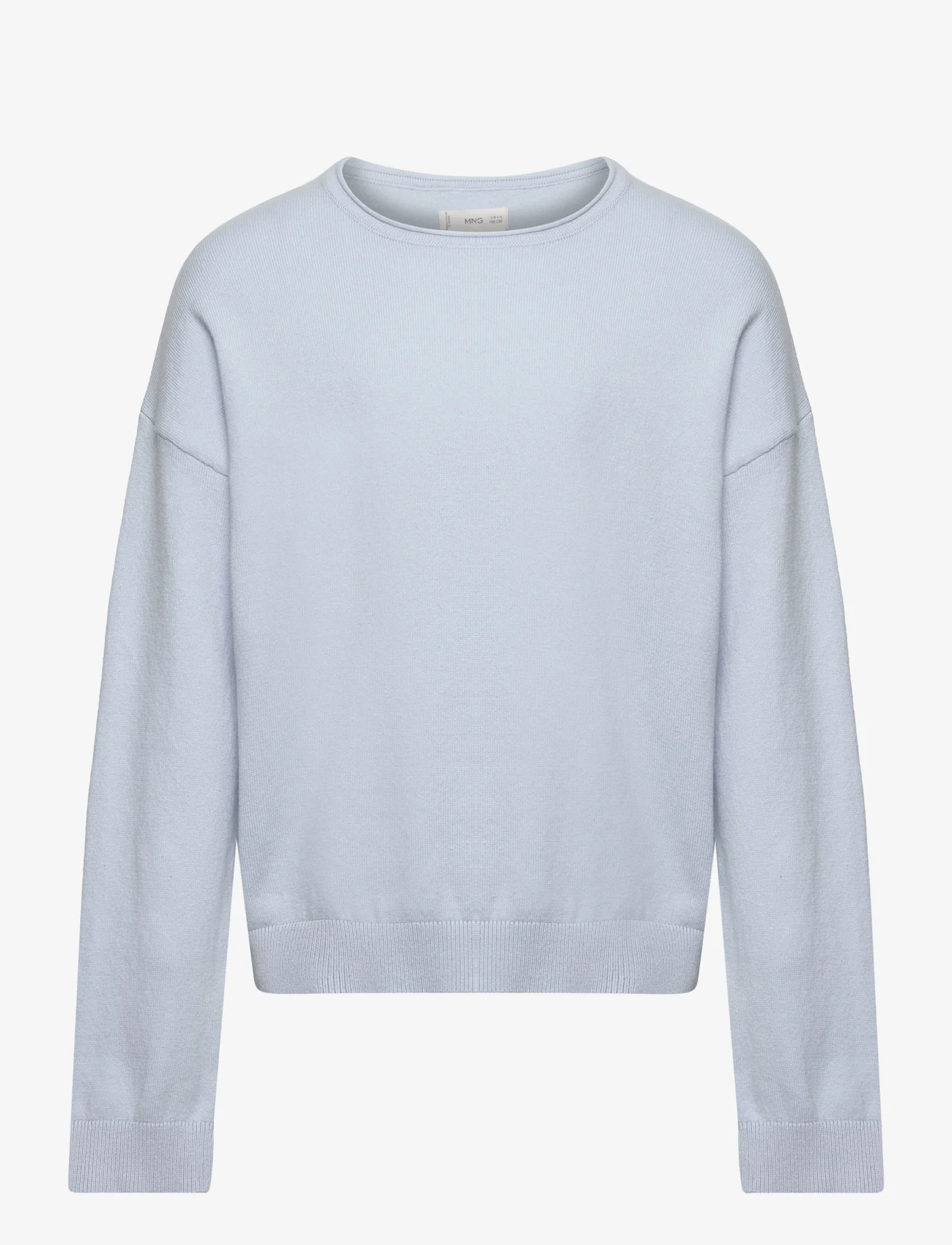 Mango - Knit cotton sweater - trøjer - lt-pastel blue - 0