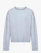 Knit cotton sweater - LT-PASTEL BLUE