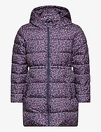 Quilted long coat - NAVY