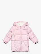 Padded anorak with shearling lining - LT-PASTEL PINK