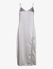 Mango - Side-slit satin dress - slip kjoler - silver - 0