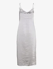 Mango - Side-slit satin dress - slip kjoler - silver - 1