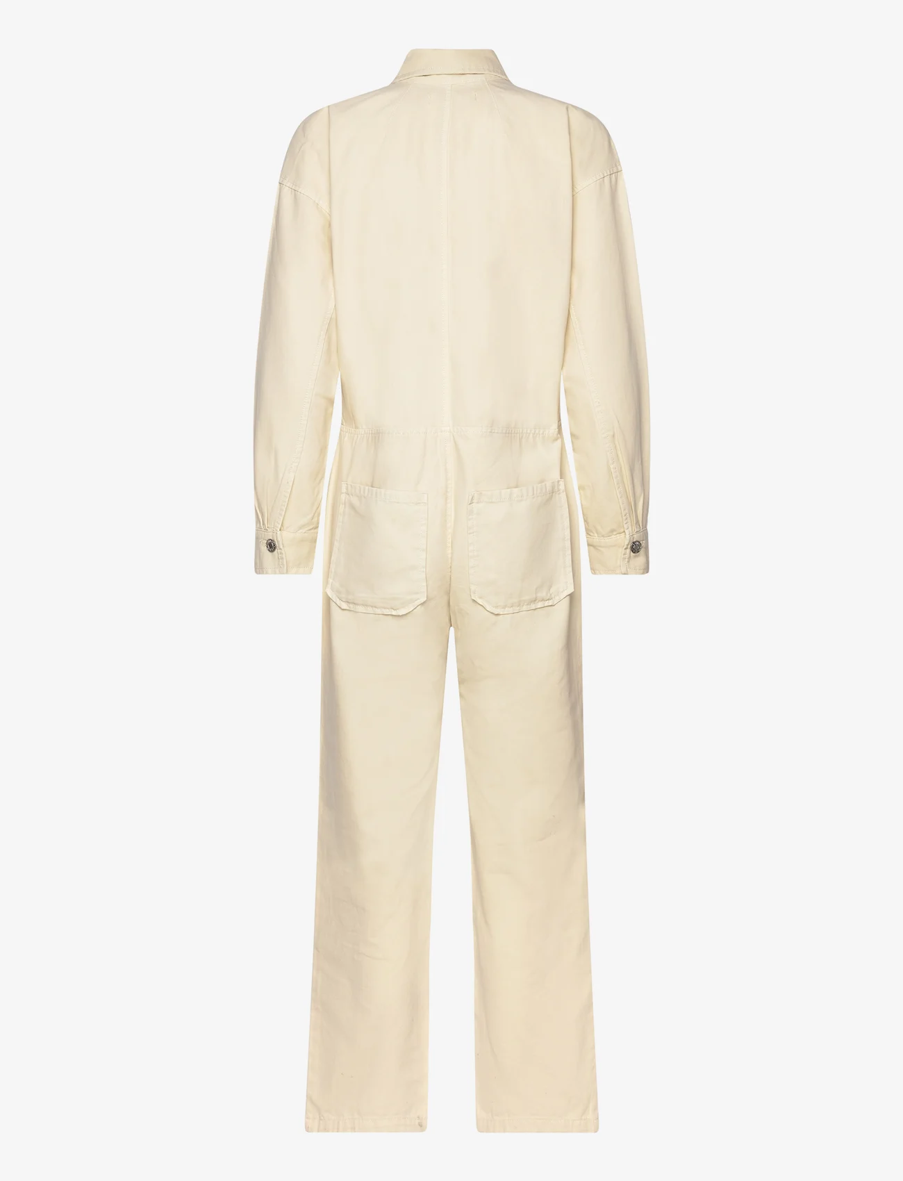 Mango - Denim zipper jumpsuit - jumpsuits - light beige - 1