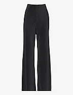 Pleated straight trousers - BLACK