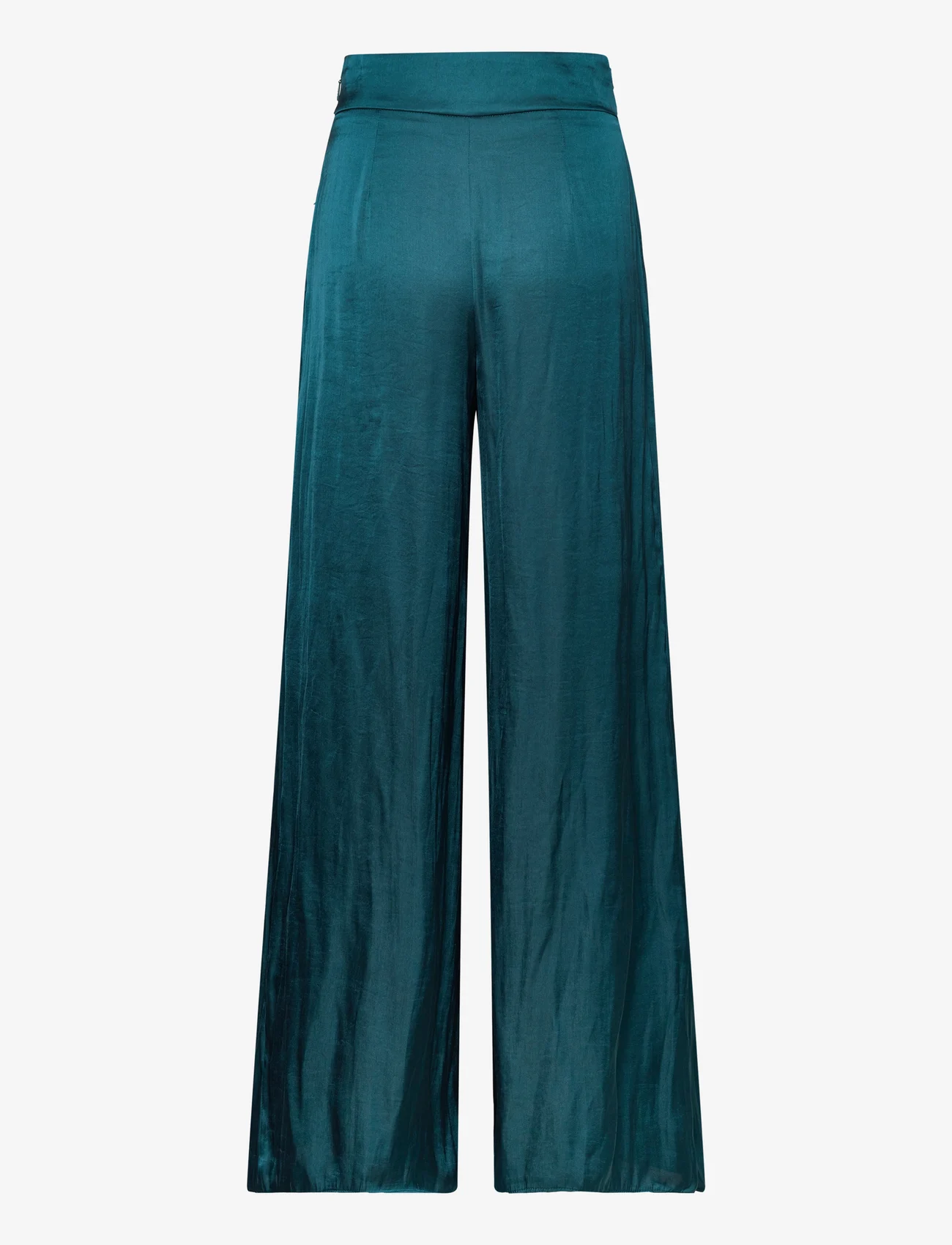 Mango - Satin wideleg trousers - leveälahkeiset housut - dark blue - 1