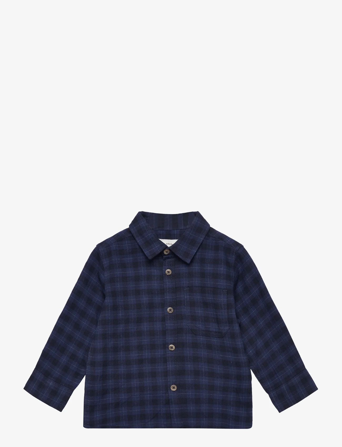 Mango - Regular-fit check shirt - langermede skjorter - navy - 0