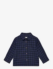 Mango - Regular-fit check shirt - langermede skjorter - navy - 0