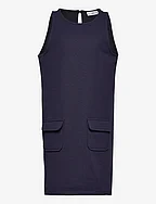 Knitted pinafore dress - NAVY