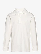 Long sleeves cotton polo - NATURAL WHITE