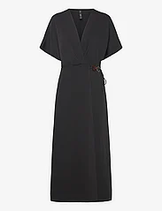 Mango - Wrap dress with hoop detail - festkläder till outletpriser - black - 0