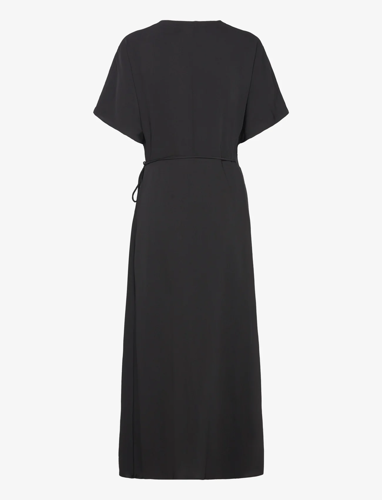 Mango - Wrap dress with hoop detail - festkläder till outletpriser - black - 1