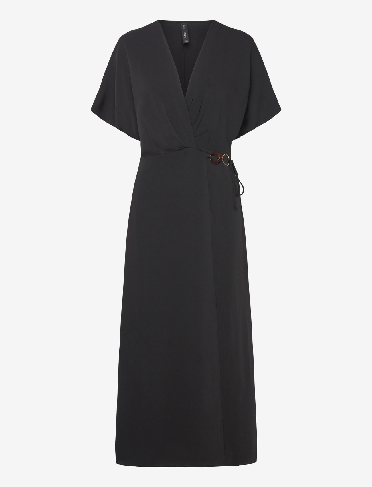 Mango - Wrap dress with hoop detail - abendkleider - black - 0