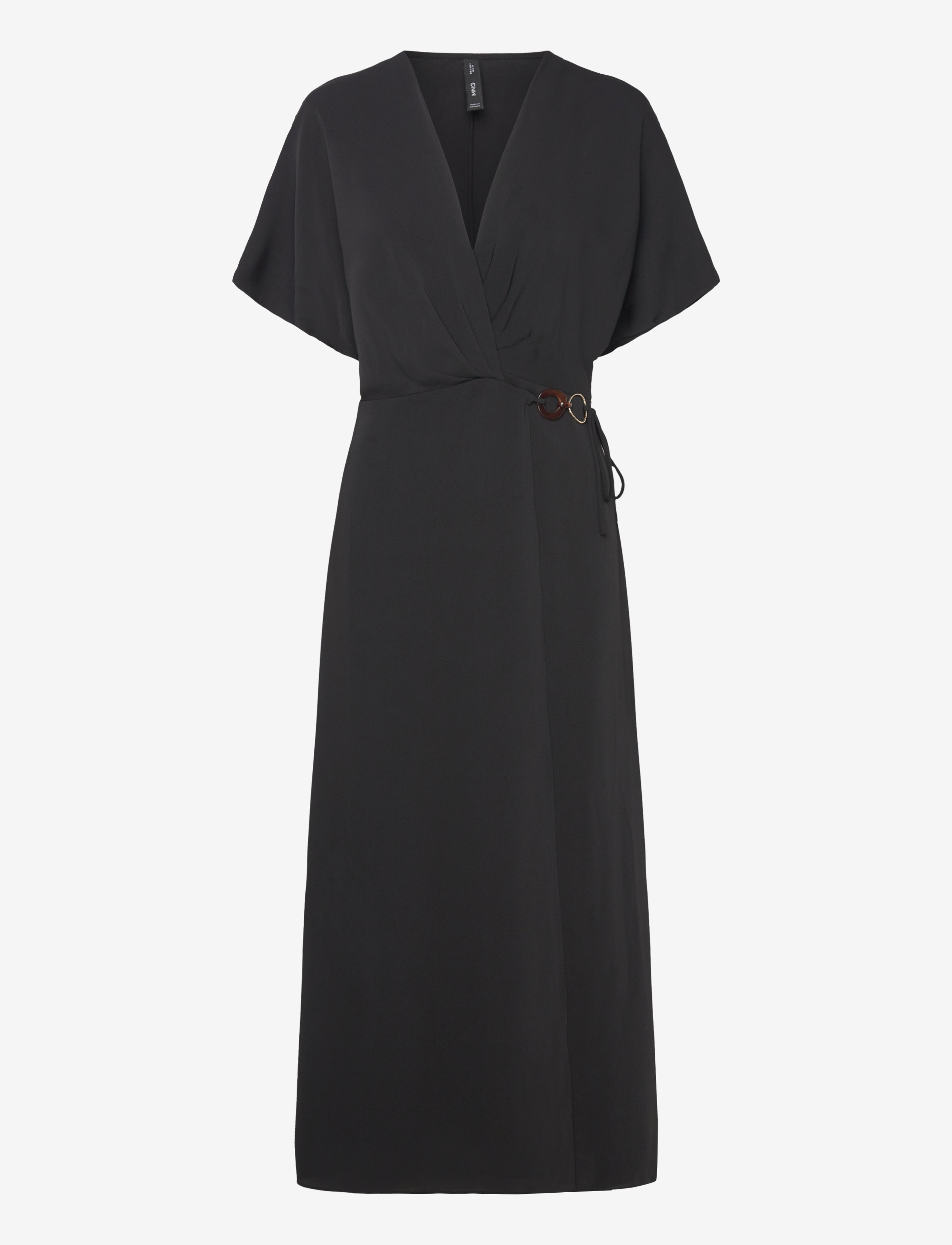 Mango Wrap dress with hoop detail - Wickelkleider - BLACK / black