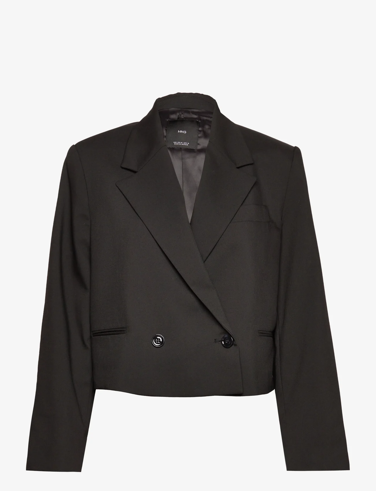 Mango - Short double-breasted jacket - dobbelspente blazere - black - 0