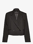 Short double-breasted jacket - BLACK
