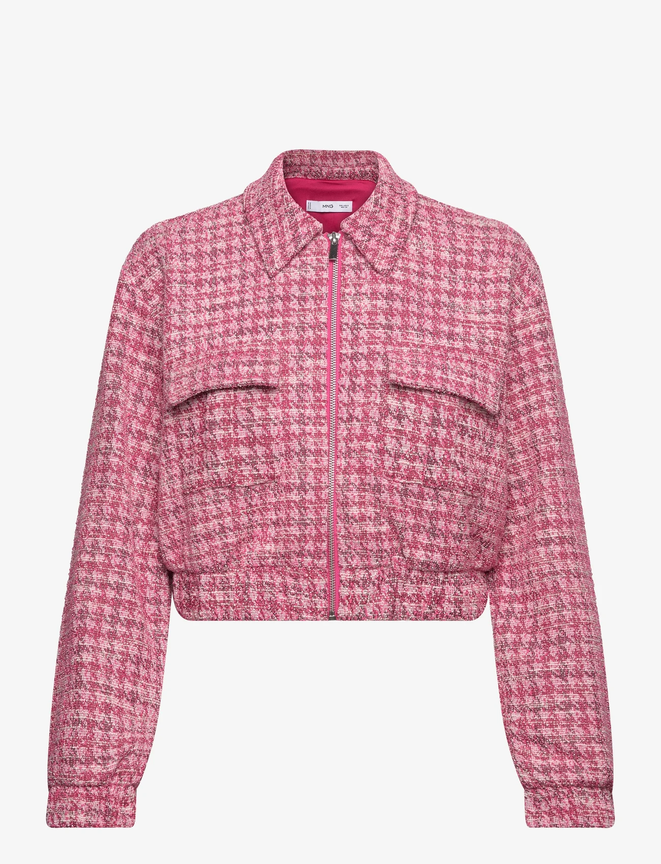 Mango - Houndstooth tweed jacket - forårsjakker - pink - 0