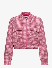 Mango - Houndstooth tweed jacket - vårjackor - pink - 0