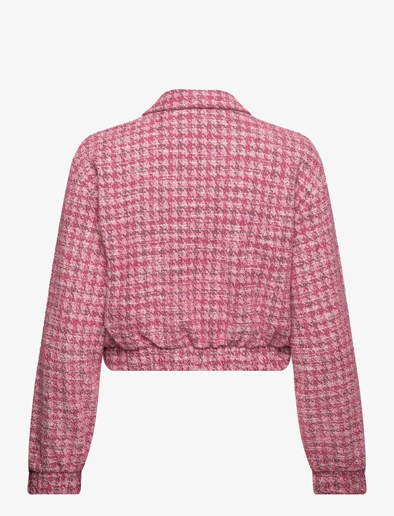 Mango - Houndstooth tweed jacket - vårjackor - pink - 1