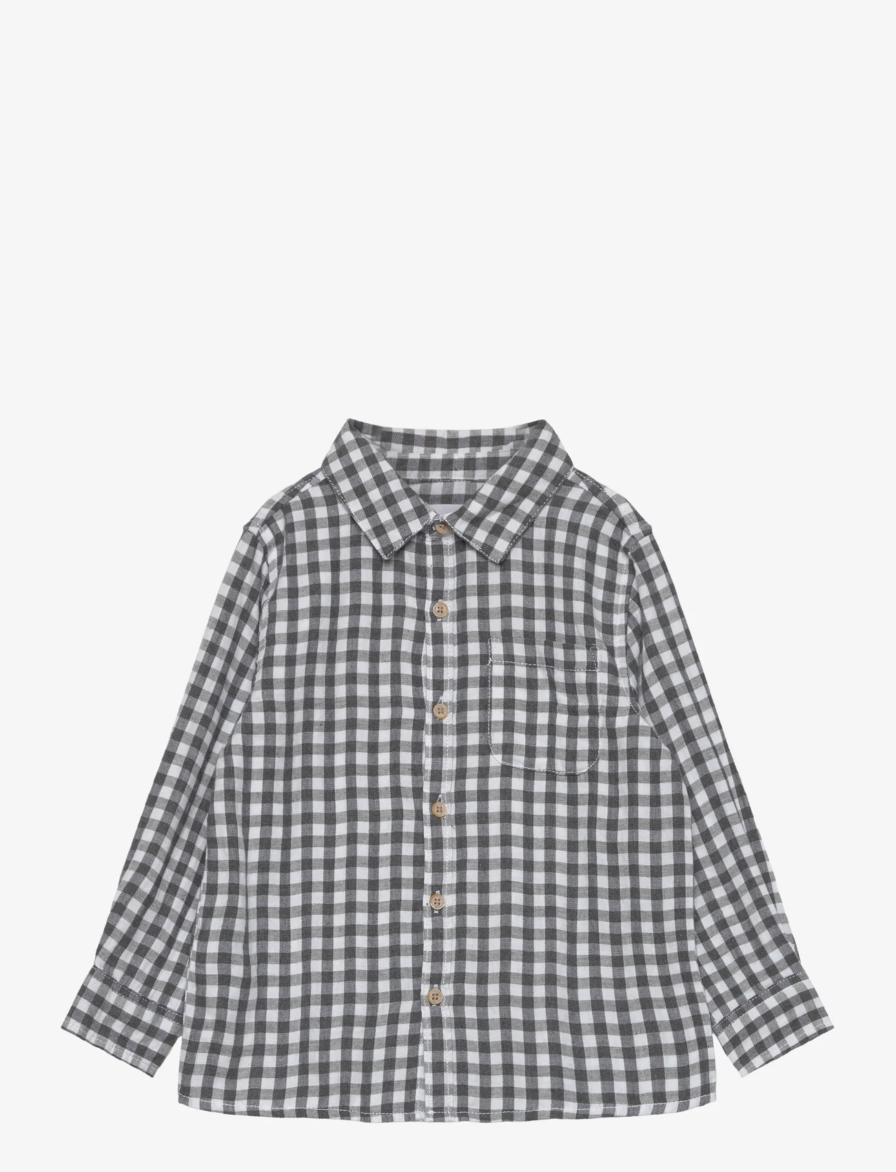 Mango - Regular-fit check shirt - langærmede skjorter - medium grey - 0